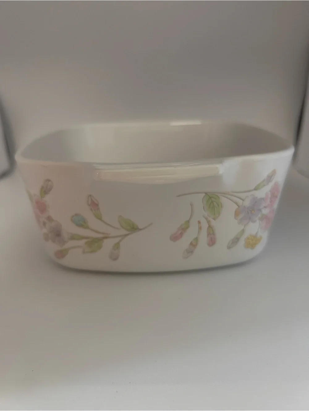 Vintage Corning Ware Pastel Bouquet Covered Casserole Dish with Glass Lid